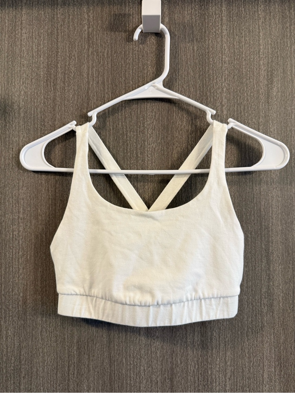 Groceries Apparel- Cross-Back White Sports Bralette